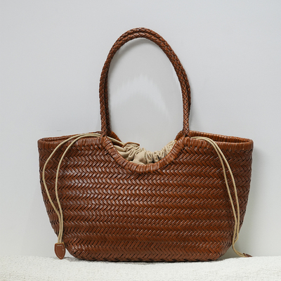 牛皮全新Dragon同款编织沙滩包