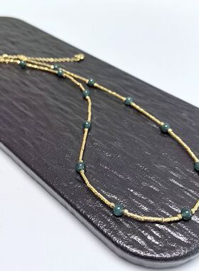 D1491# 天然A货蓝水翡翠满天星锁骨链 精致款项链 翡翠5mm