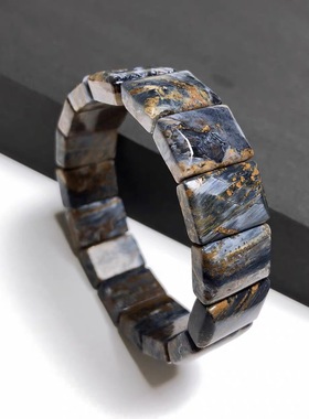 S1686# 天然彼得石手排 地球纹暴风雨宝石手链18.3*13.3*6.5mm