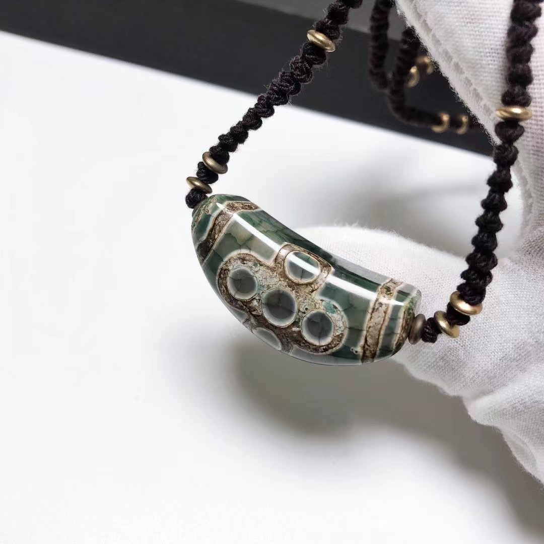 D1770# 天然绿玛瑙吊坠锁骨链38.5*17.2*16.8mm