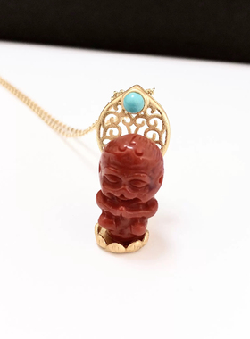 D45# 天然南红宝宝佛吊坠 19*10.5*11mm