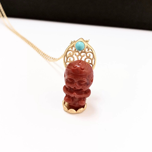 D45# 天然南红宝宝佛吊坠 19*10.5*11mm