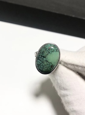 G41# 天然原矿绿松石戒指21*15.3mm