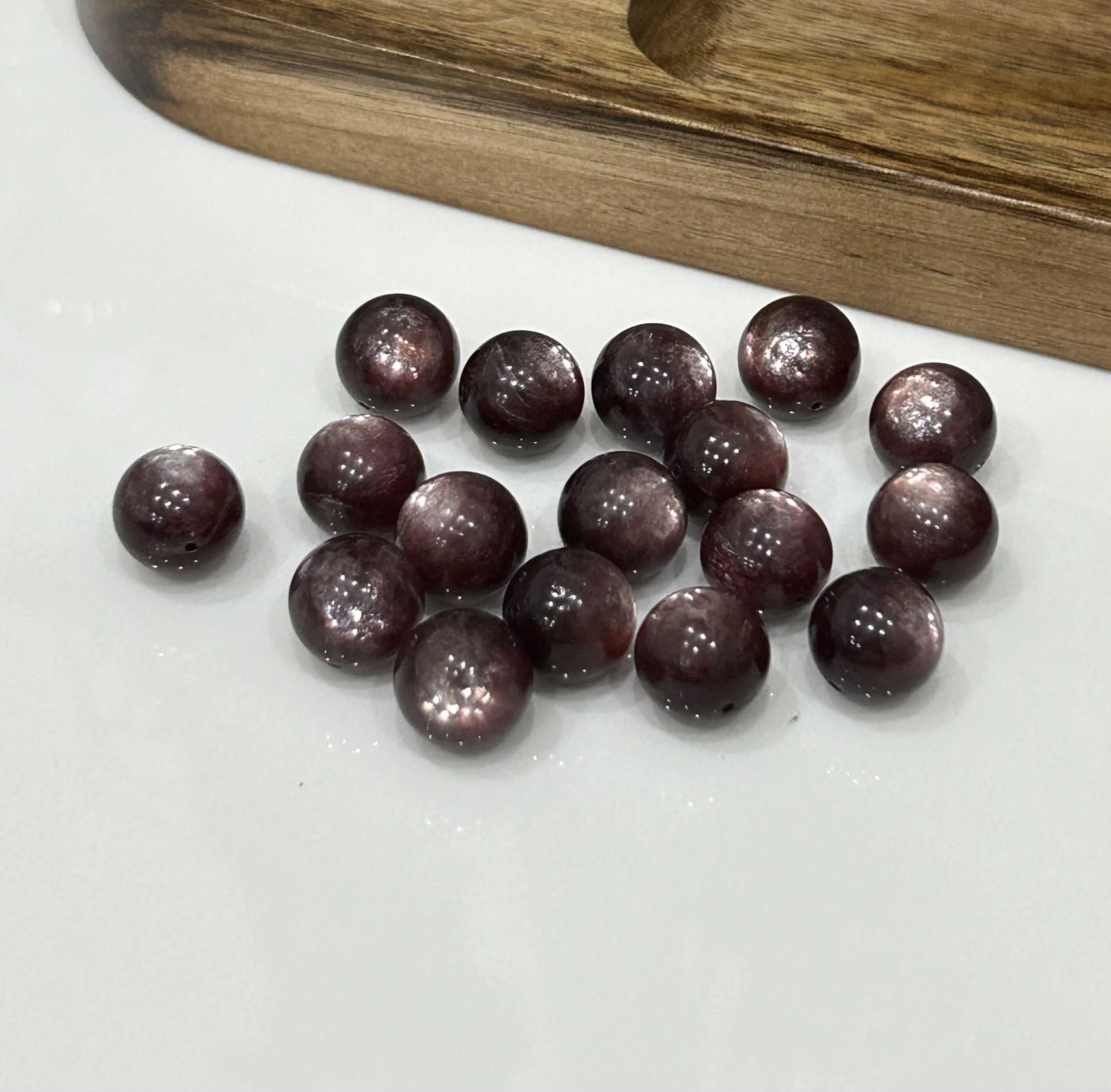 天然紫锂云母单珠散珠12mm