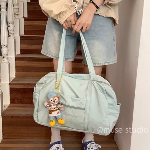 sleep5more尼龙轻便大容量休闲韩系健身包旅行袋波士顿拉链单肩包