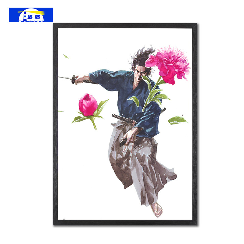 浪客行海报浪人剑客动漫客厅装饰画挂画井上雄彦水墨插画壁纸墙贴_虎窝淘