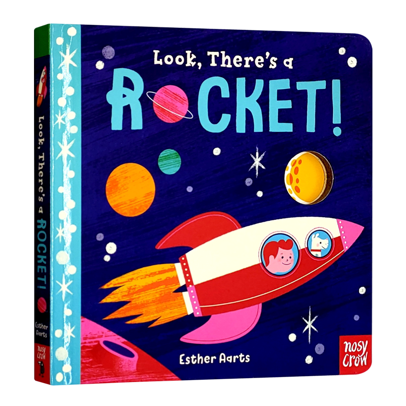 看，这儿有一架火箭英文原版纸板书 Look, There's a Rocket!原版漫画书英文绘本