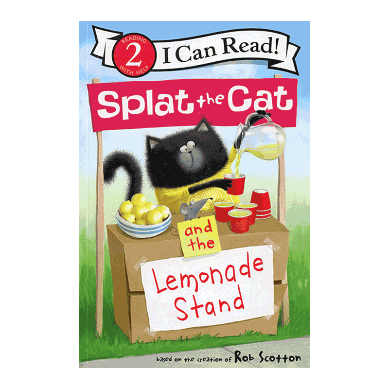 进口英文原版  Splat the Cat and the Lemonade Stand啪嗒猫和柠檬水摊 4-8岁i can read 2阶 英语绘本 童书 分级读物二阶段