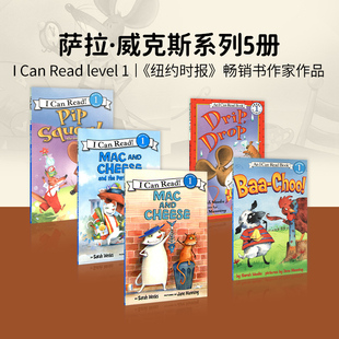 Mac 分级读物1阶Squeak Cheese Drop幼儿童书 Choo 英文原版 绘本 Level1 5册合售 Baa and Can 萨拉·威克斯系列Drip Pip Read