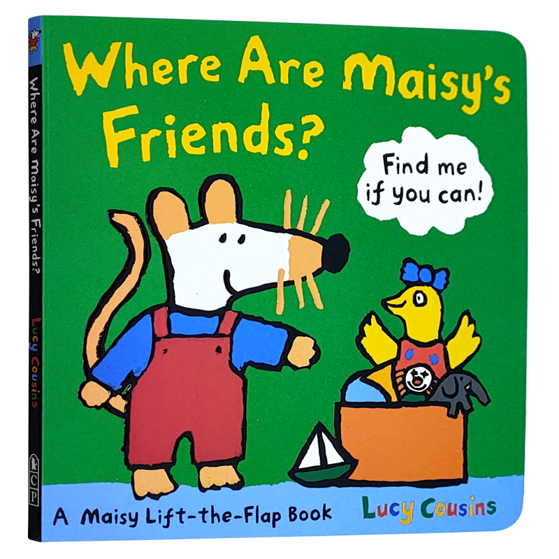 进口英文小鼠波波的朋友在哪里Where Are Maisy's Friends?纸板翻翻书原版漫画书英文绘本