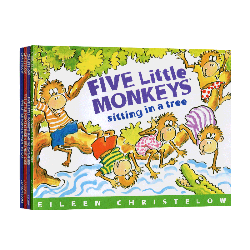 五只小猴子英文原版进口绘本