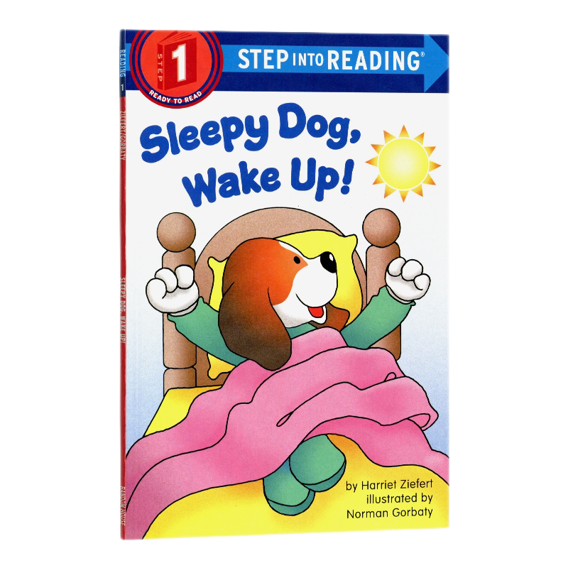 小狗,醒醒 企鹅兰登分级step into reading一阶英文原版sleepy Dog,Wake Up原版漫画书英文绘本