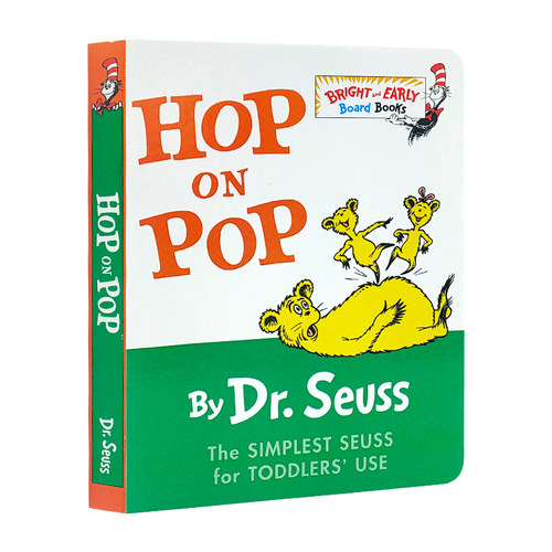 苏斯博士英文原版纸板书 Dr Seuss Hop on Pop 在爸爸身上蹦来跳去 廖彩杏书单原版漫画书英文绘本