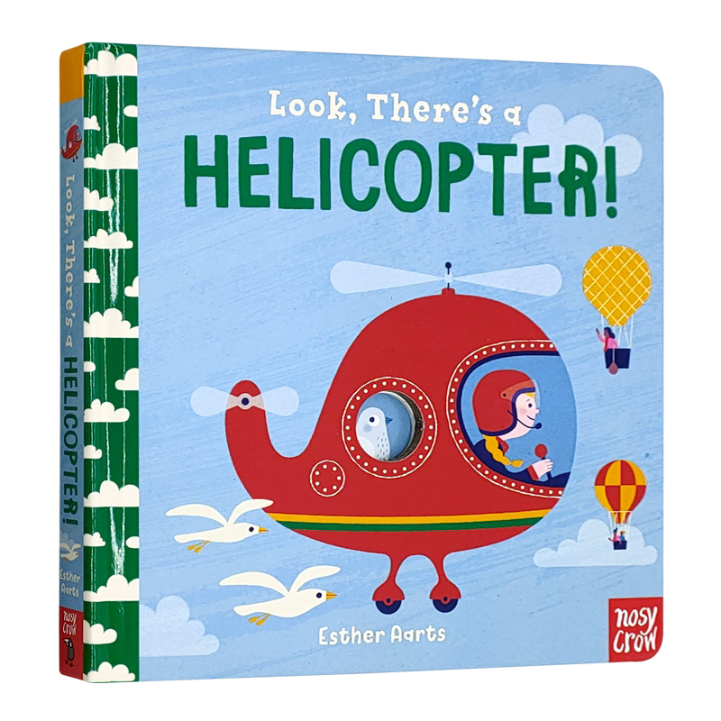 看,这儿有一架直升飞机英文原版纸板书 Look, There's a Helicopter!原版漫画书英文绘本