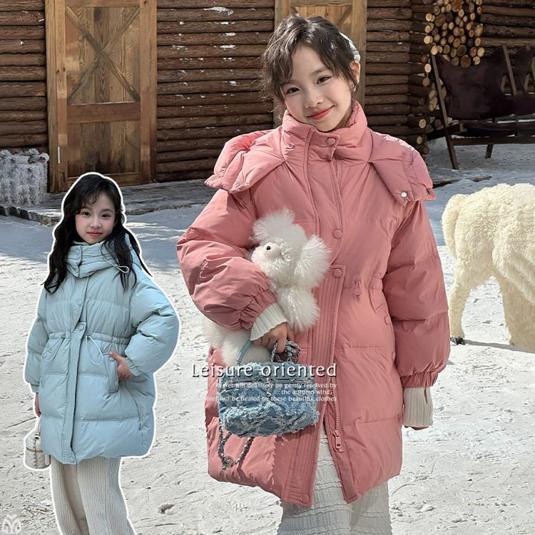 女童加厚羽绒服2025冬新款大童韩版洋气时髦保暖白鸭绒防寒服外套