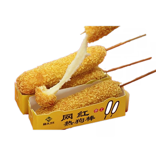 和大鸿发拉丝热狗棒 韩国拉丝芝士热狗棒半成品奶酪棒800g10条