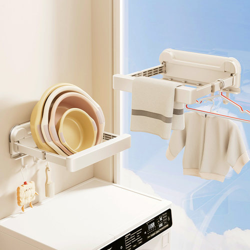 卫生间免打孔吸盘壁挂脸盆收纳架