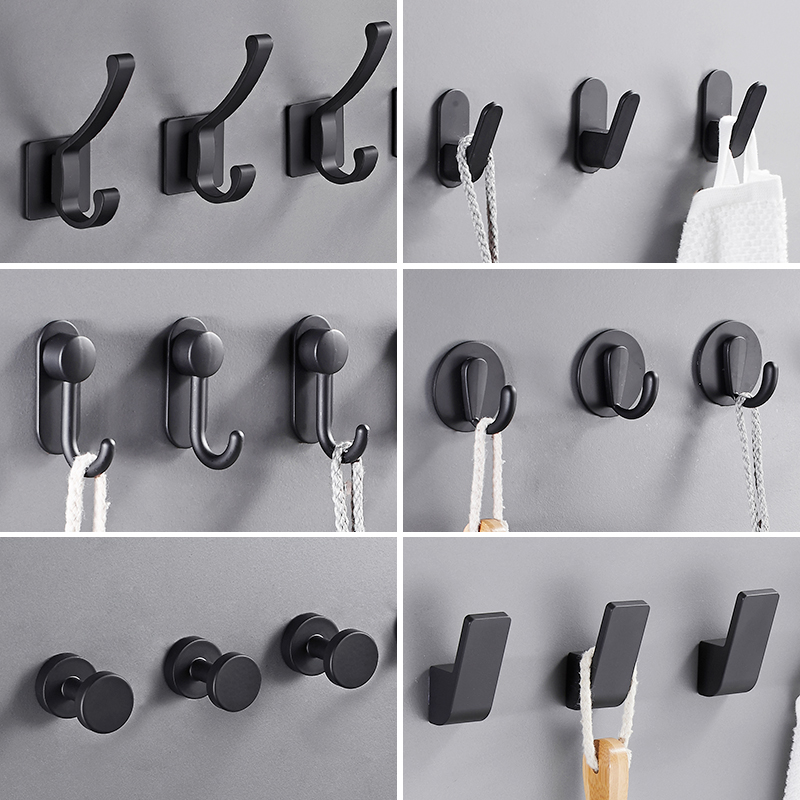 墙壁衣帽柜挂钩进门鞋柜钩浴室厨房壁挂毛巾钩黑色免打孔瓷砖单钩|msdalam kategori keluarga memasang ibu, kelengkapan peribadi, bilik mandi perkakasan/loket, Hook/pakaian cangkuk - dari Buy2taobao.com untuk memberikan perkhidmatan ejen Taobao profesional membeli
