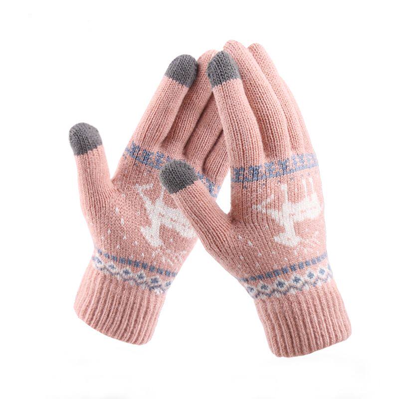 GLOVES FOR MEN AND WOMEN TO KEEP WARM COLD-PROOF WARM THICKENED WINTER-INSULATED TOUCH-SCREEN GLOVES COLD-PROOF KNITTED WOOLEN GLOVES RIDING