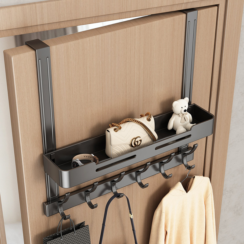 门后挂钩挂衣架免打孔门口卧室衣服帽挂架墙上壁挂门背收纳置物架