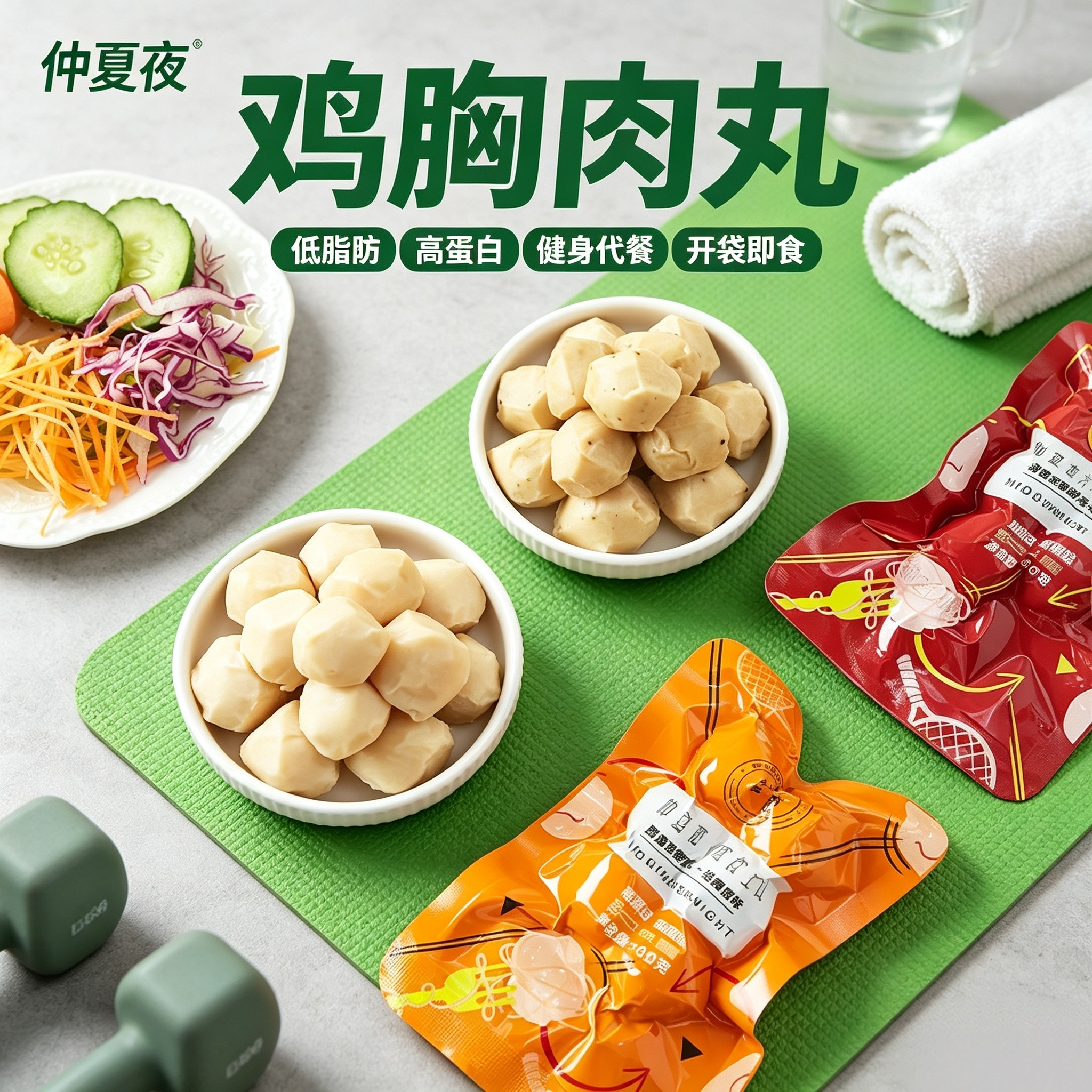 仲夏夜鸡肉丸低脂即食鸡胸肉丸健身代餐速食轻食高蛋白食品熟食