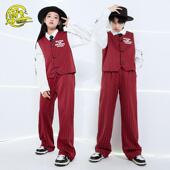 街舞儿童潮服男女童西服马甲popping机械锁舞表演出服走秀服套装