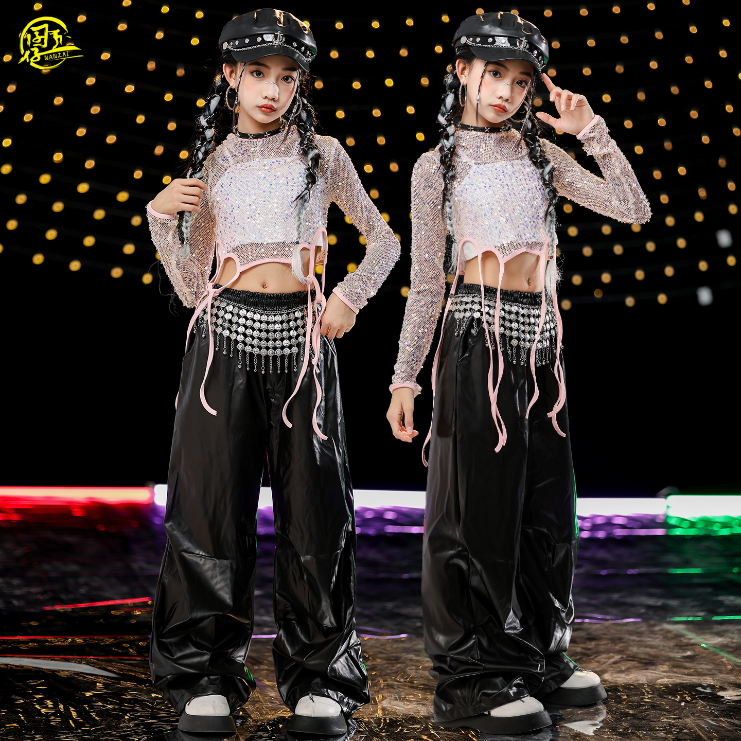 女童亮片上衣jazz爵士舞街舞潮服