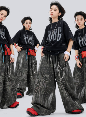 儿童潮酷T恤嘻哈街舞架子鼓潮服