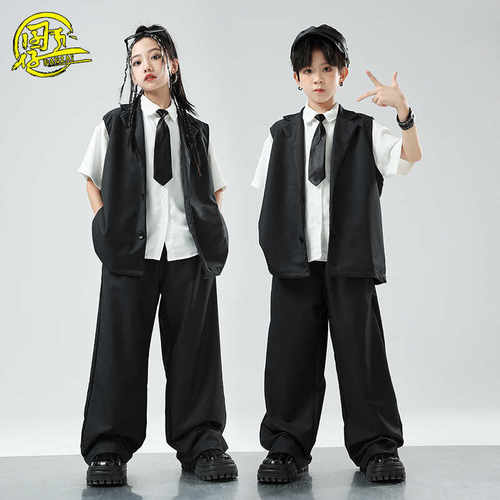 儿童街舞popping机械舞演出服