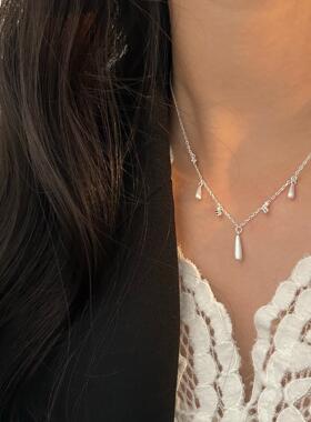 通体s925纯银水滴项链