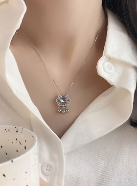 古罗珠宝s925纯银长命锁女生