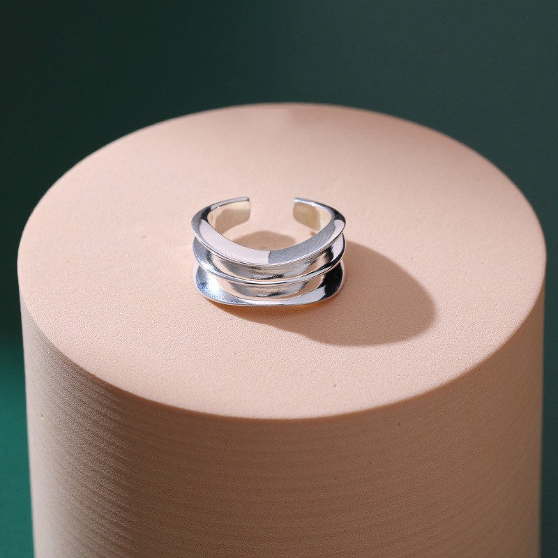 褶皱戒925银戒指古罗珠宝