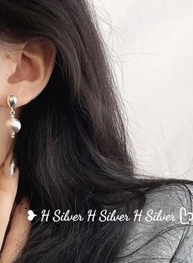 法式高级感金属小球S925银针拉丝