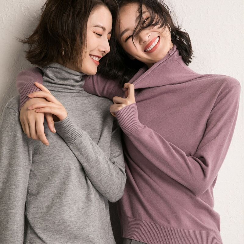 2024牛仔裤秋冬新款韩版毛衣女高龄修身打底衫时尚感厂家包芯纱