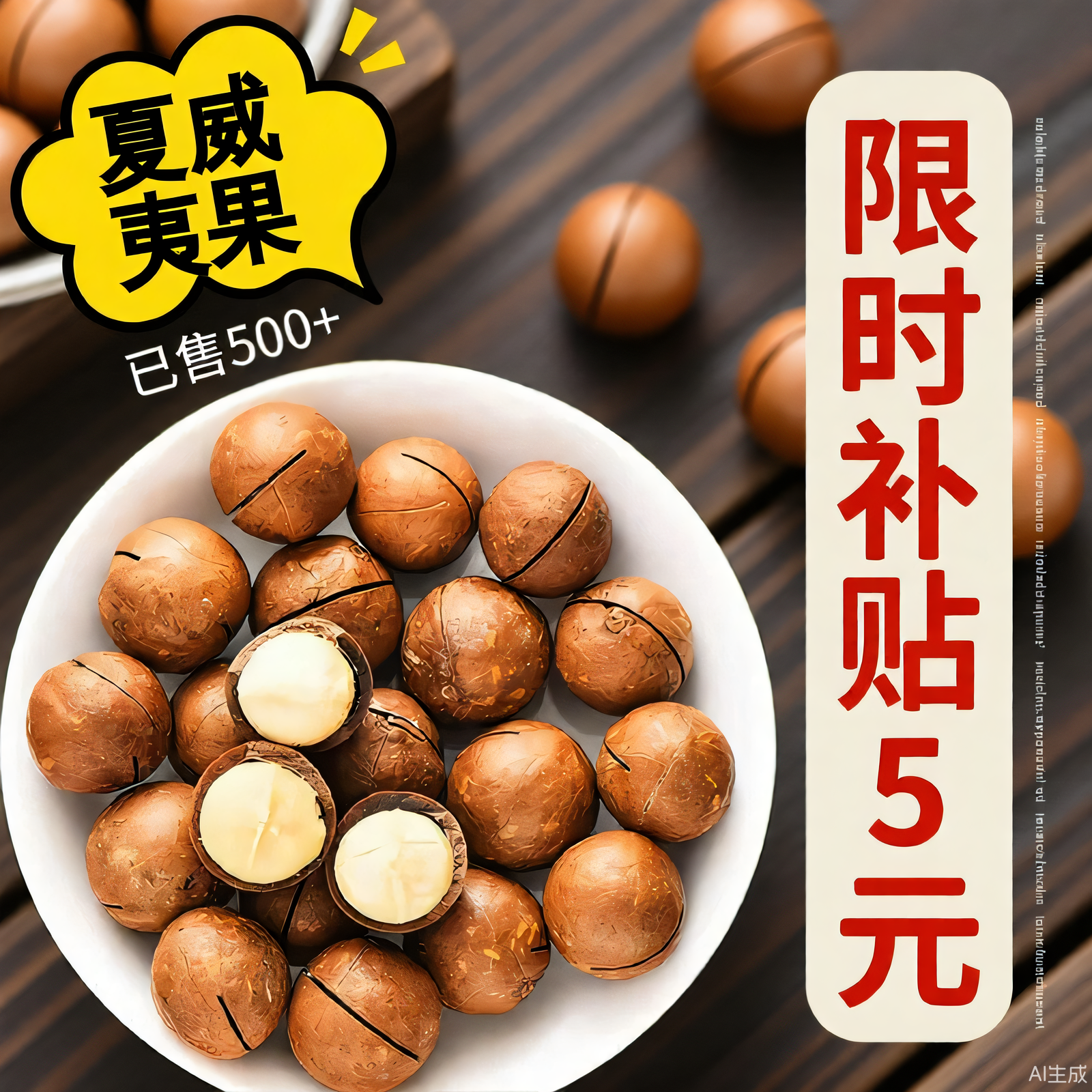 大颗粒夏威夷果坚果500g罐装夏果干果炒货孕妇零食批散装追剧零食