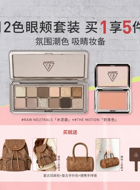 【彩妆礼物】3CE十二色眼影腮红套装 水泥大地色彩妆官方礼物女
