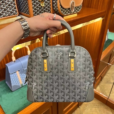 Goyard/戈雅女包Vendome迷你贝壳包mini手提包黑棕单肩斜挎狗牙包