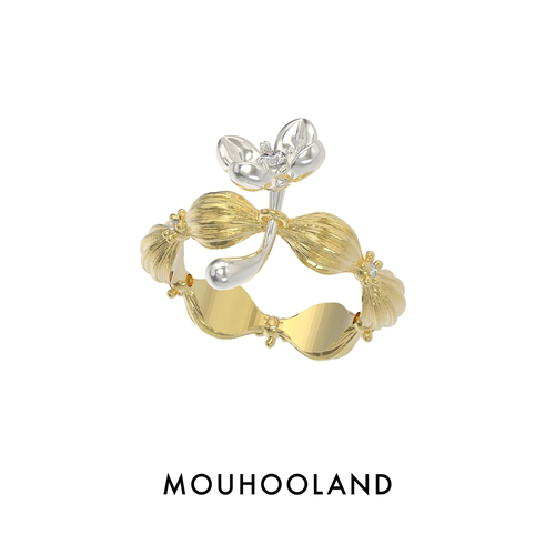 Mouhooland/暮后之地夏夜诗篇系列流光小花单花戒指小众设计指环