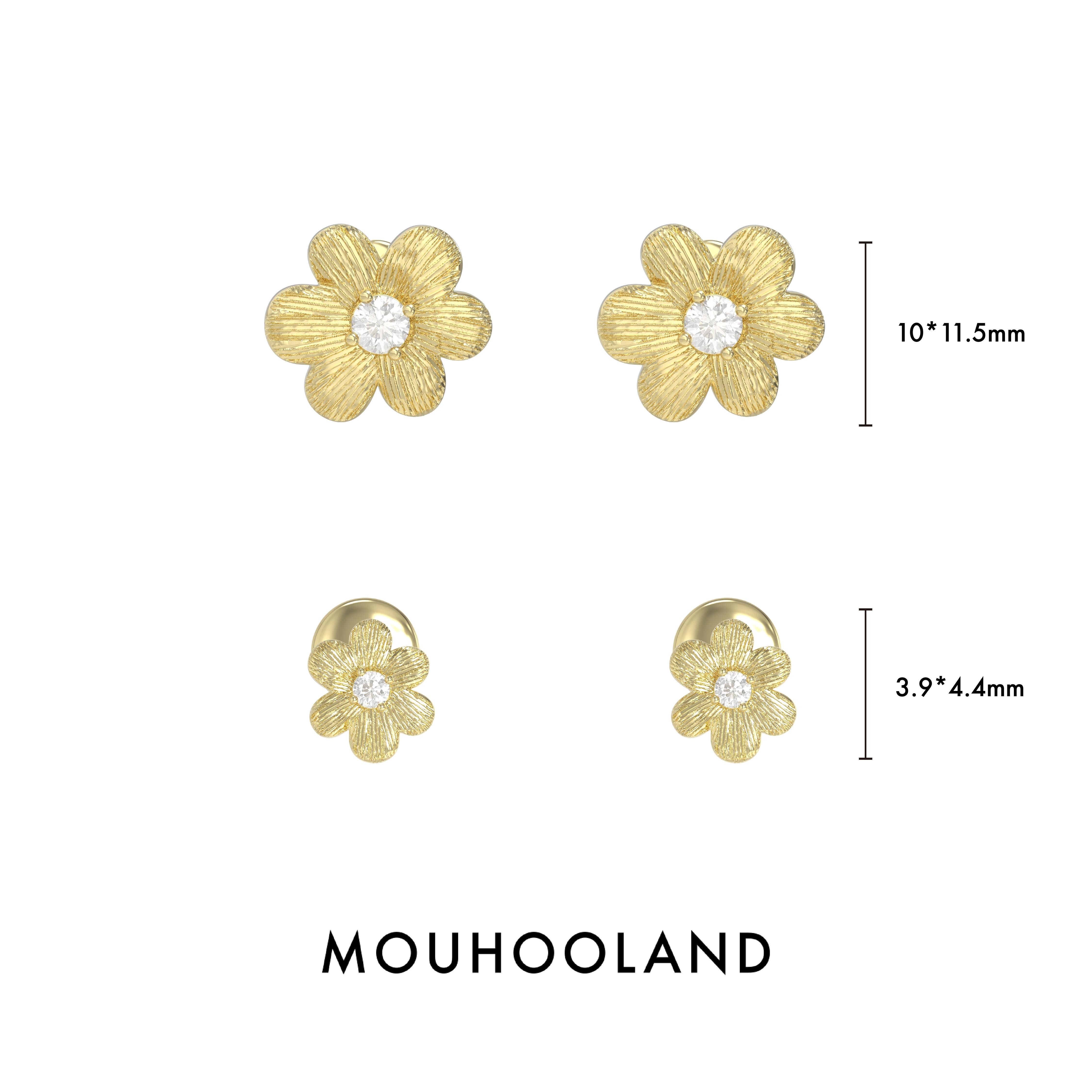 Mouhooland暮后之地蕾丝系列蕾丝小花花耳钉原创设计小众耳钉耳坠图片