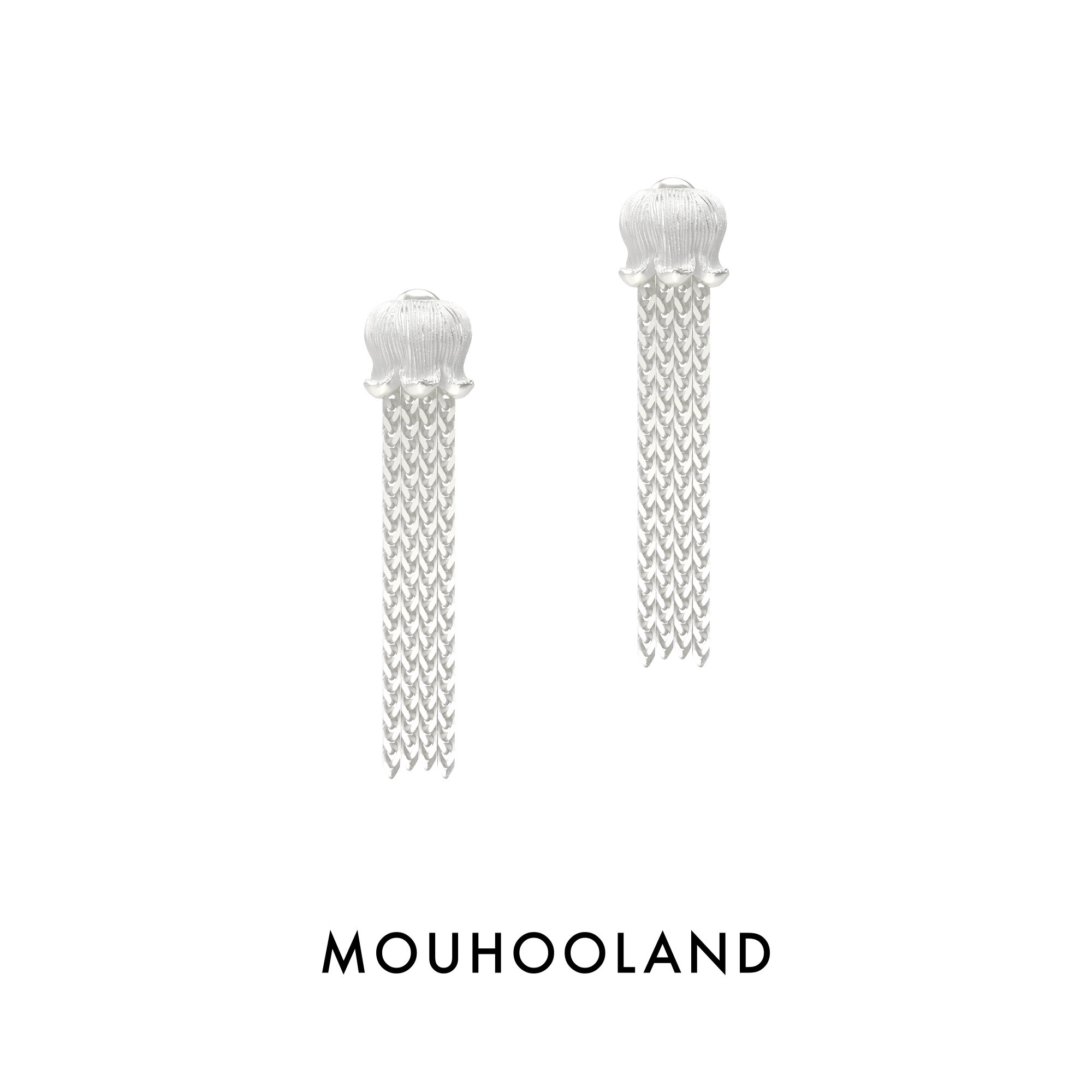 Mouhooland/暮后之地流苏系列铃兰流苏耳钉925银针耳饰小众设计图片