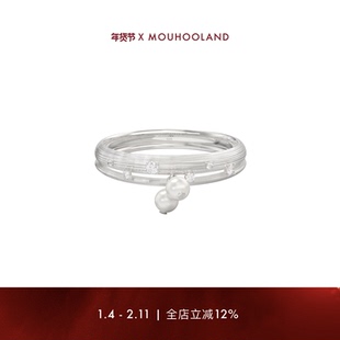 Mouhooland/暮后之地珍珠雨拉丝细戒原创设计925银手工拉丝食指戒