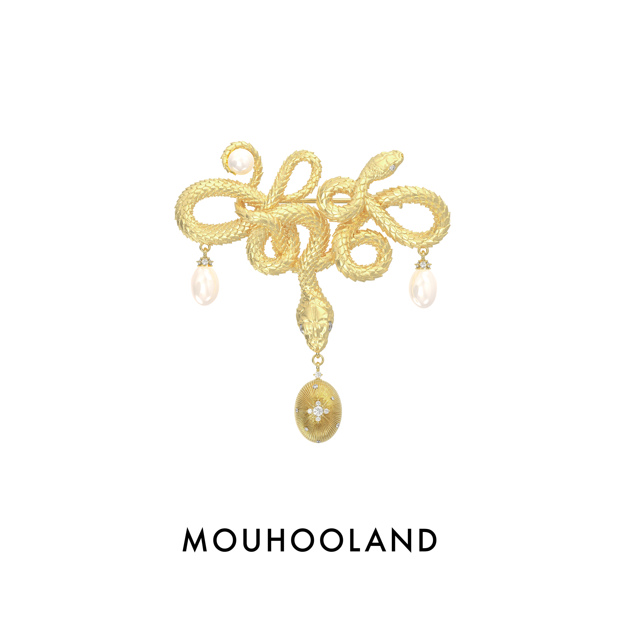 Mouhooland/暮后之地蛇年限定巳巳如意灵蛇胸针情侣款首饰小众