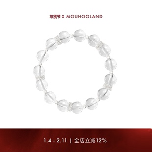 Mouhooland/暮后之地新艺术系列花簇白水晶手链原创设计情侣手链
