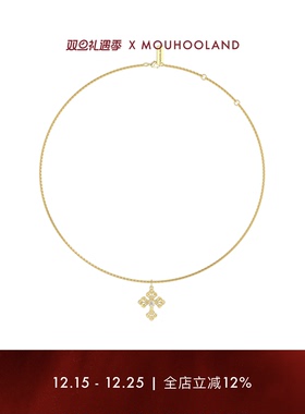 Mouhooland暮后之地蕾丝系列蕾丝镂空十字架项链锁骨链国潮配饰