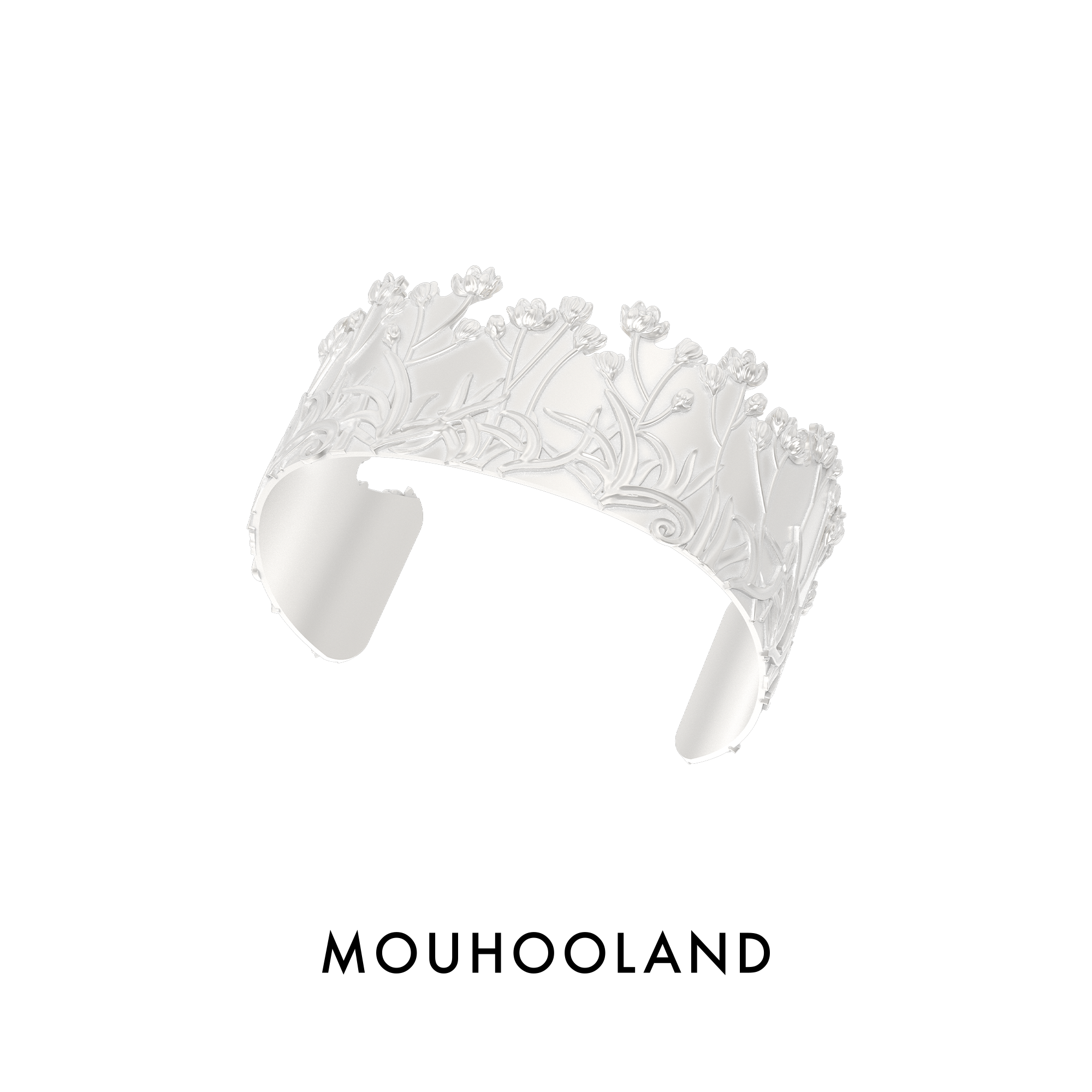 Mouhooland/暮后之地新艺术系列花丛浮雕手镯小众设计情侣款手环