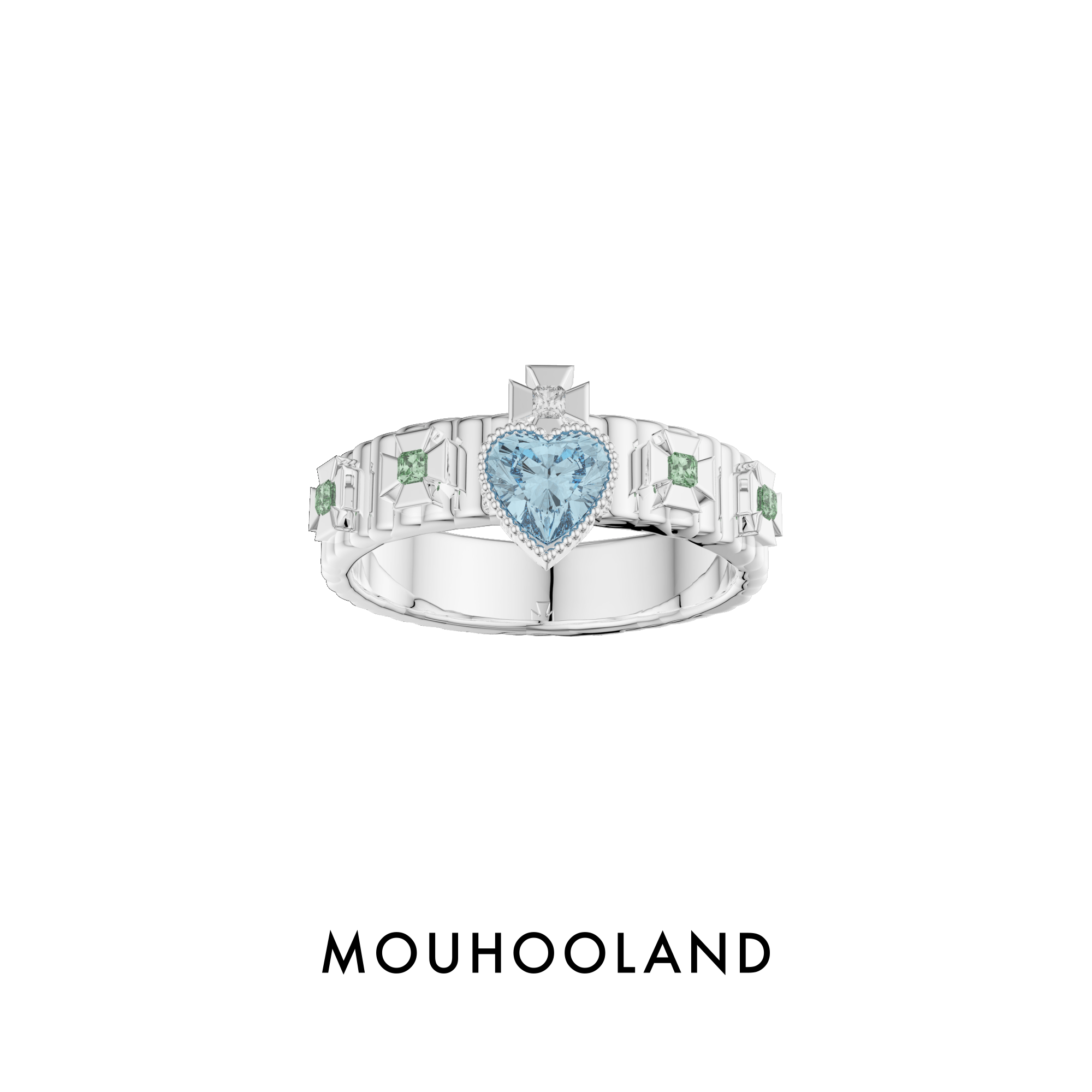 Mouhooland暮后之地游乐园国王之心情侣戒925银指环对戒小众戒指