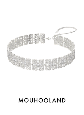 Mouhooland暮后之地蕾丝系列蕾丝十字choker原创小众设计锁骨项链