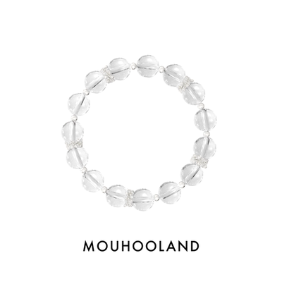 Mouhooland/暮后之地新艺术系列花簇白水晶手链原创设计情侣手链