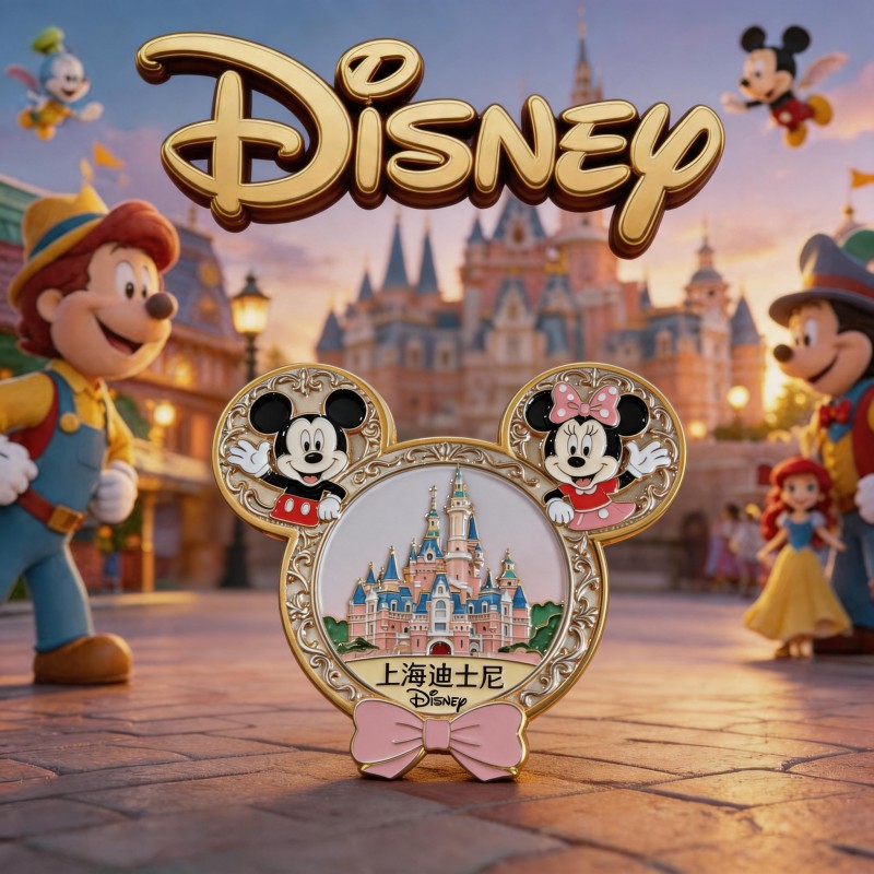 上海迪士尼米奇城堡金属磁吸冰箱贴旅游景点文创纪念品建筑伴手礼