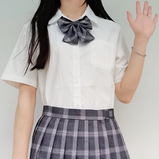 男女夏款 〖宿秋JK原创店〗JK制服基础款 角襟长袖 丸襟短袖 衬衫